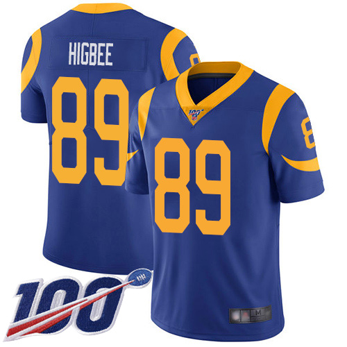 Los Angeles Rams Limited Royal Blue Men Tyler Higbee Alternate Jersey NFL Football 89 100th Season Vapor Untouchable